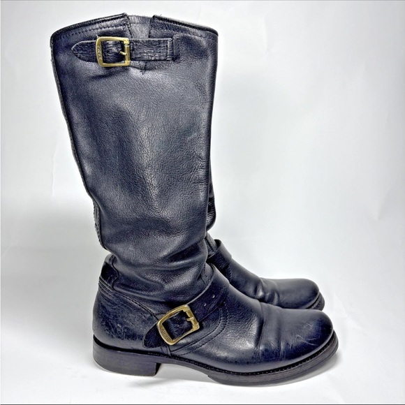 Frye Veronica womens 9 Slouch Tall Leather Riding Boots
buckle Moto black - Picture 2 of 16